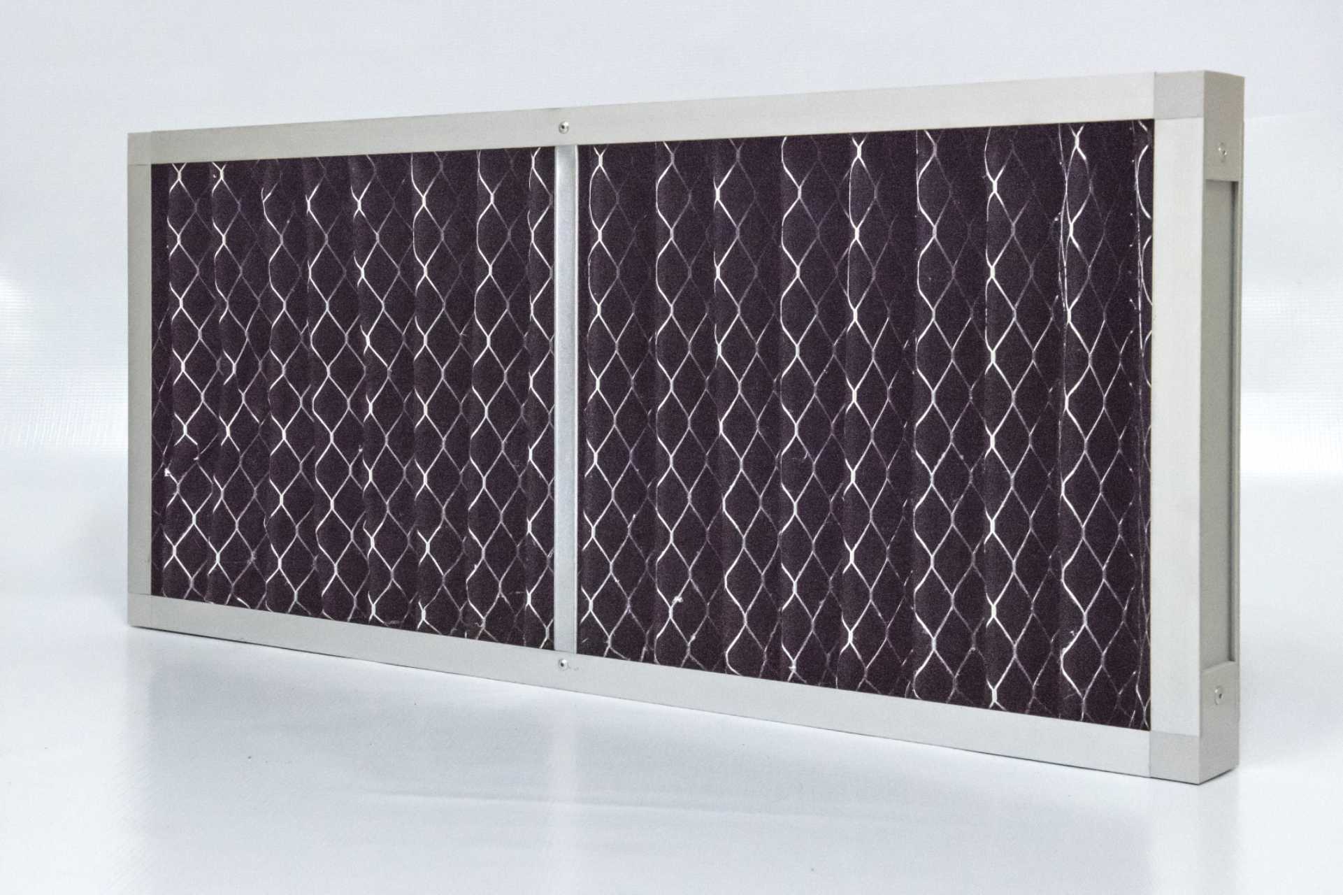 Activated carbon air filter panels and cartridges