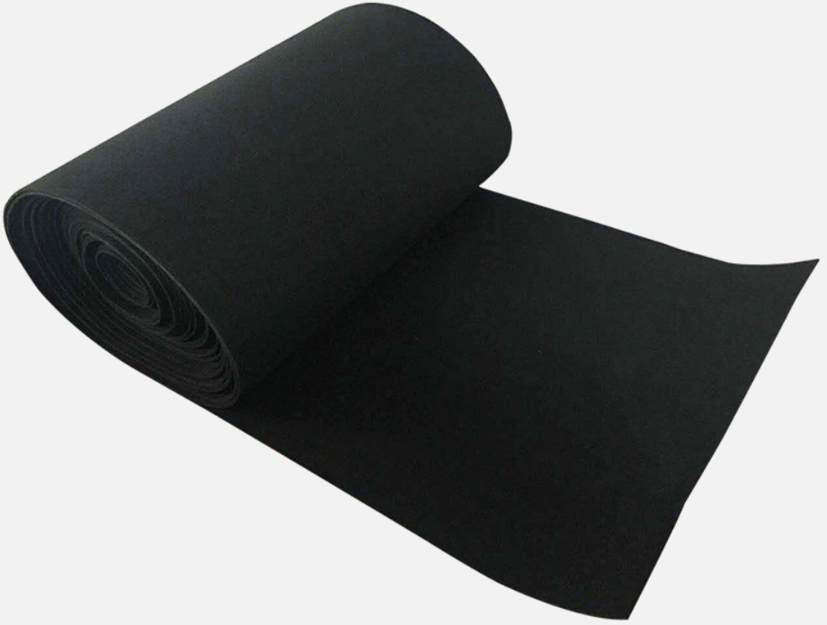 Fibrous activated carbon filter media roll and sheet